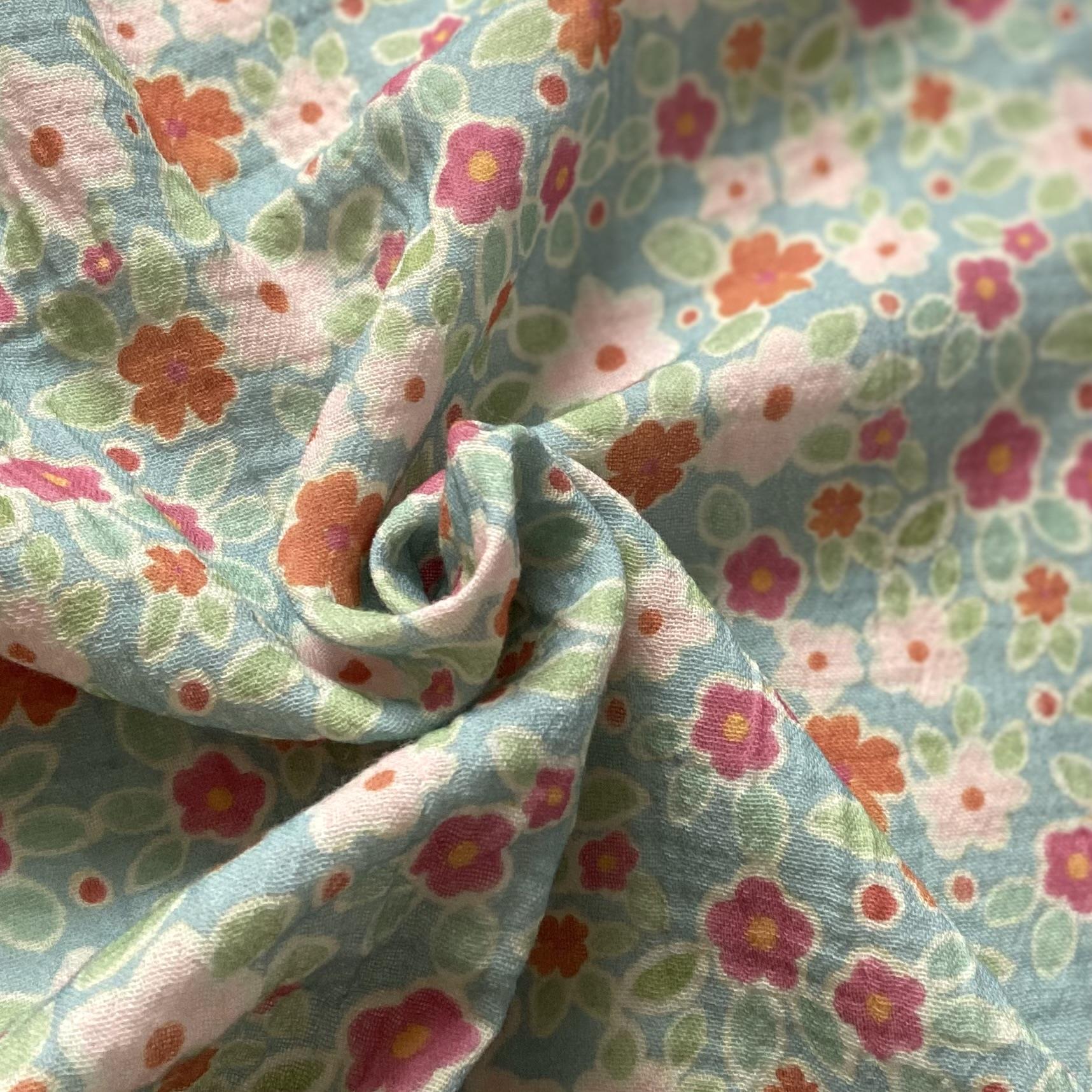 Zezig Oil Pastel - Blue Muslin Fabric