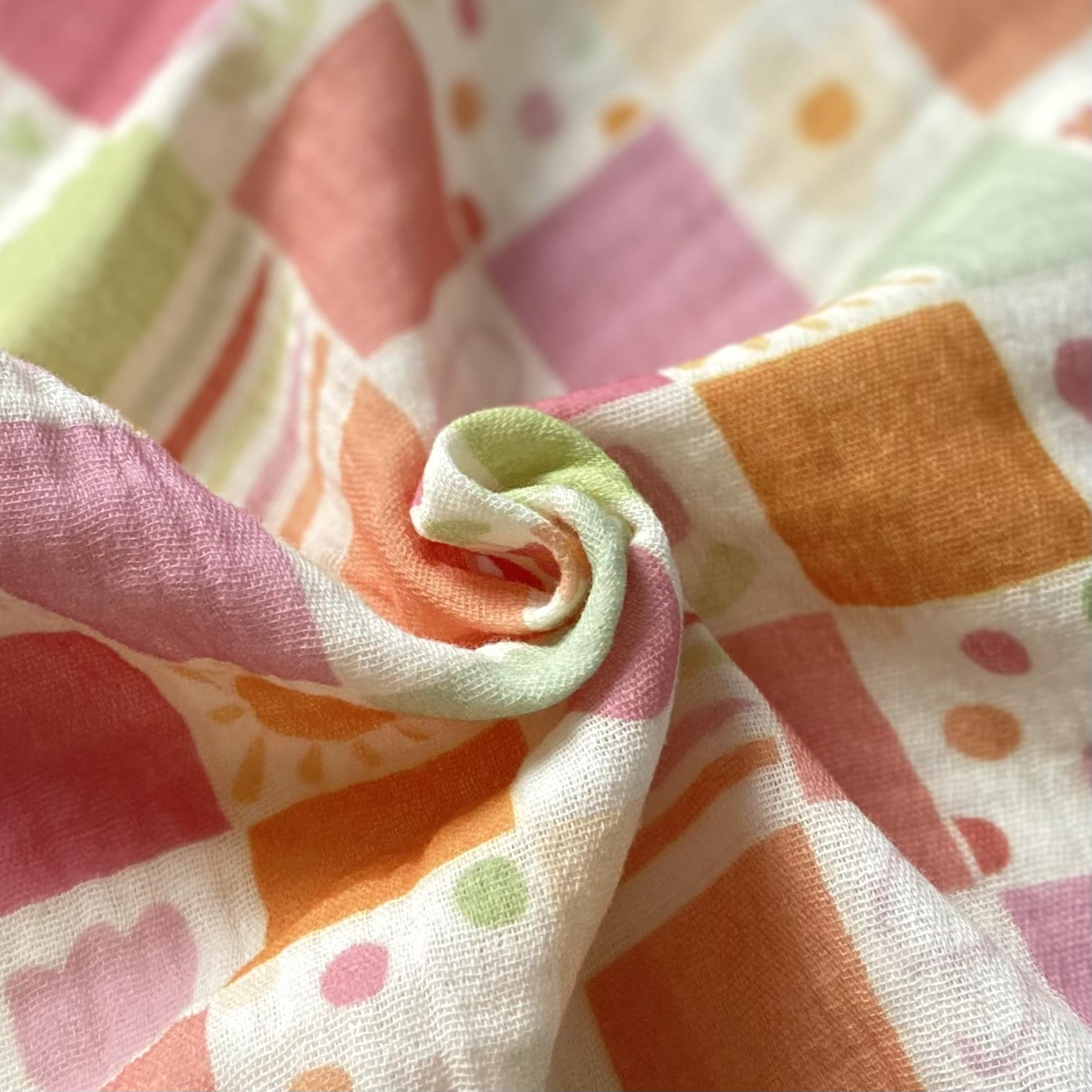 Zezig Pastel Patches Muslin Fabric