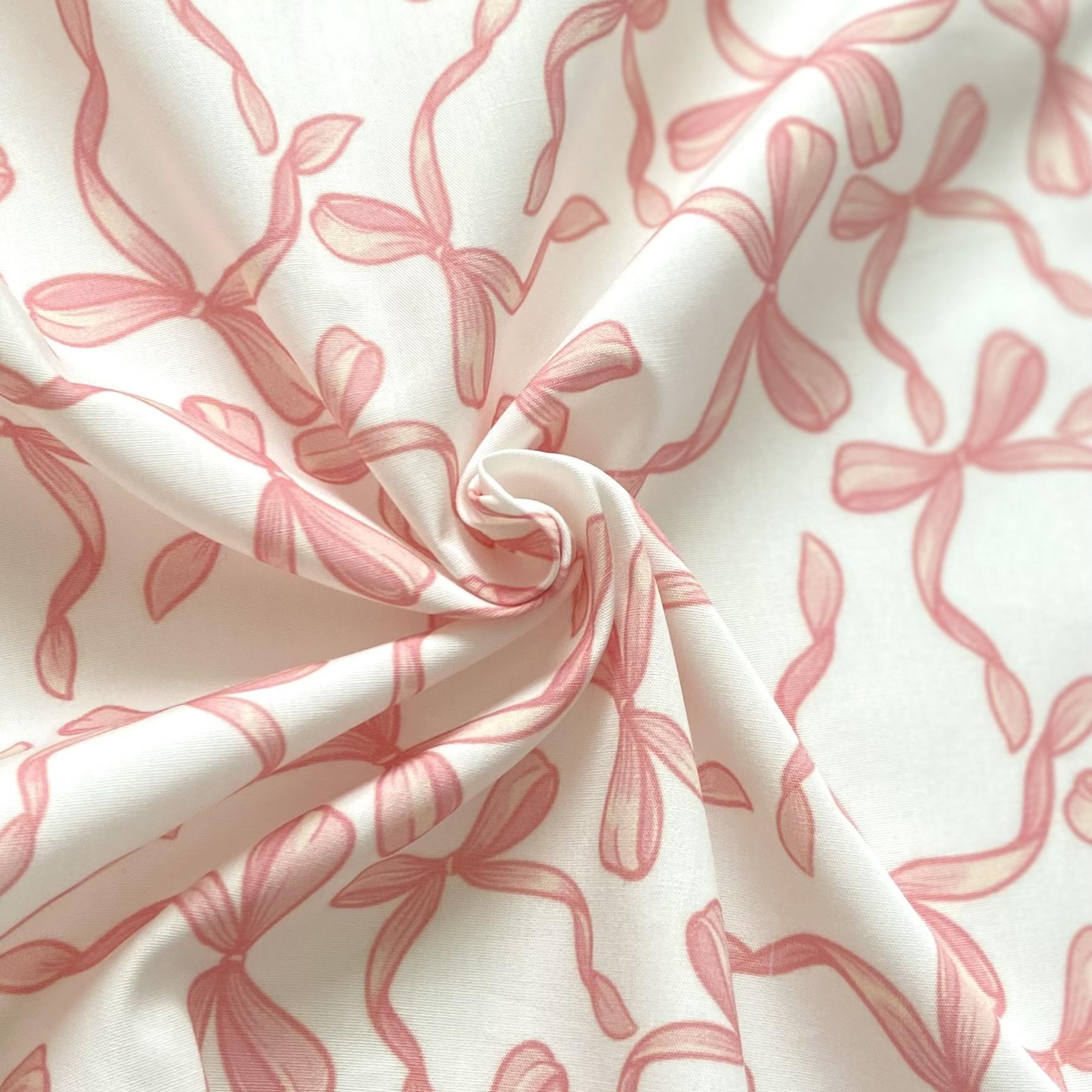 Zezig Pink Ribbon Poplin Fabric