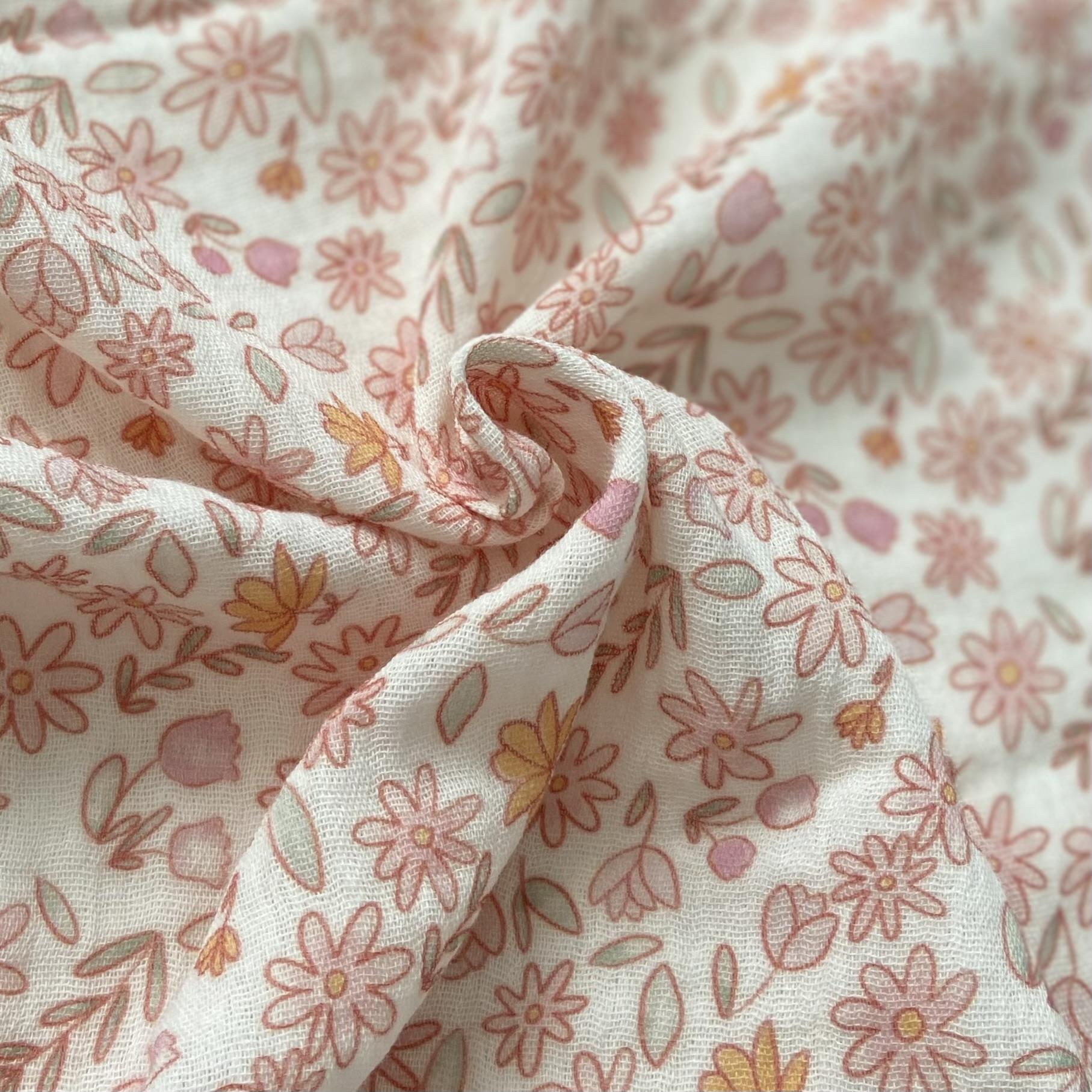 Zezig Pretty Flowers Muslin Fabric
