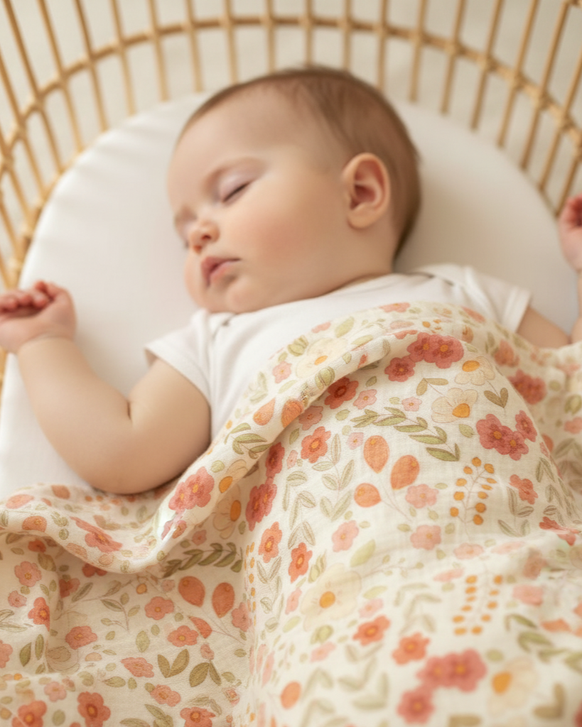 Zezig Watercolor Flowers Muslin Blanket