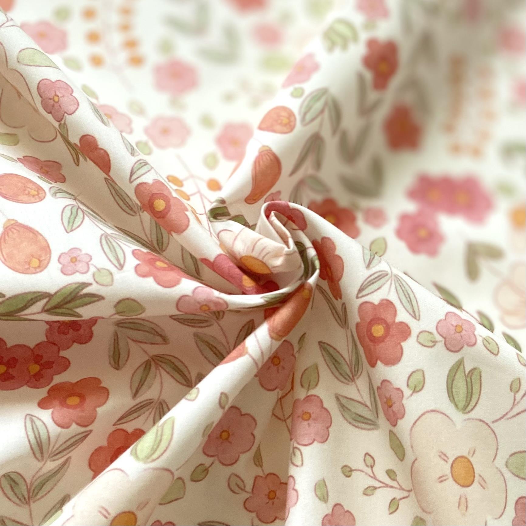 Zezig Watercolor Flowers Poplin Fabric