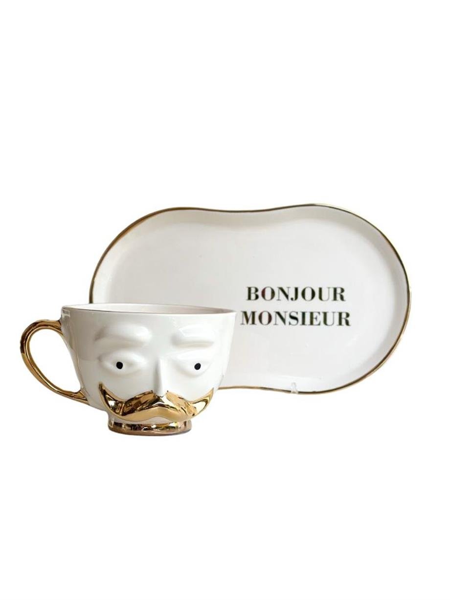 bonjour monsieur gold servis tabağı 