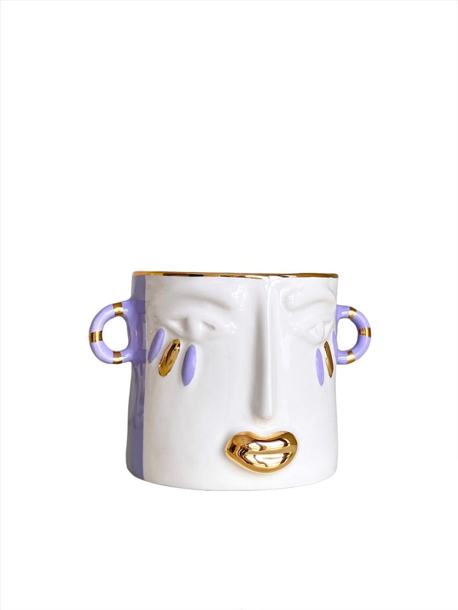 Oturan Boğa Lavanta Saksı