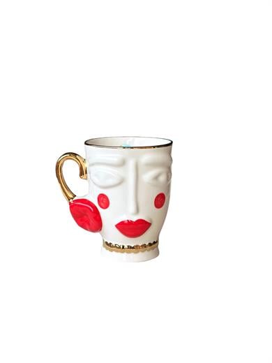 Rukiye Daisy Mug Kırmızı Makyaj
