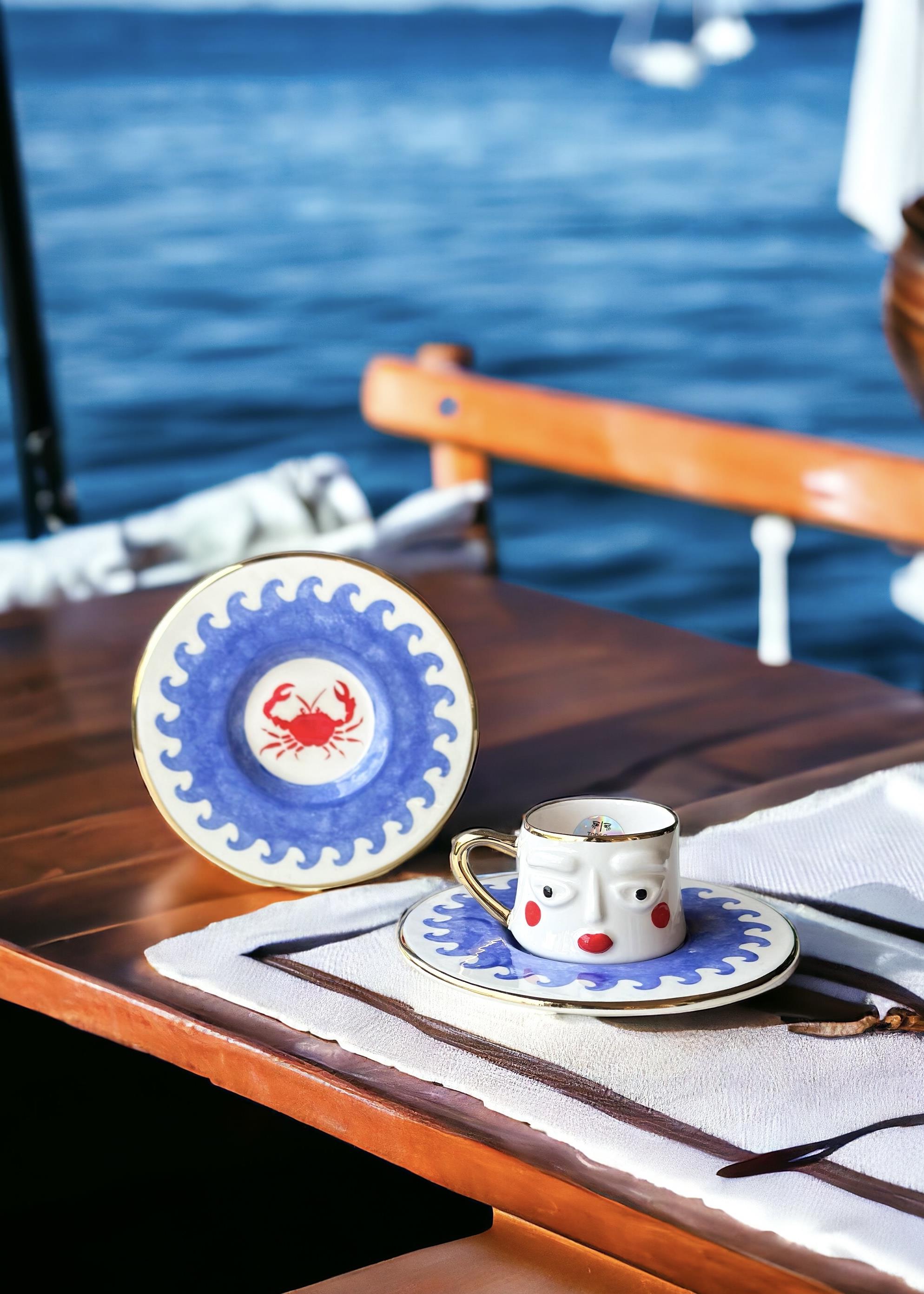 Rukiye Summer Crab Türk Kahvesi Fincanı