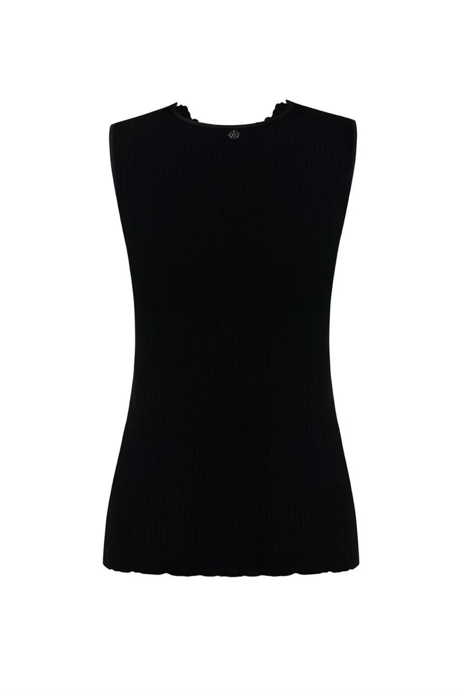 Dahlia Kapalı V Yaka Atlet Black