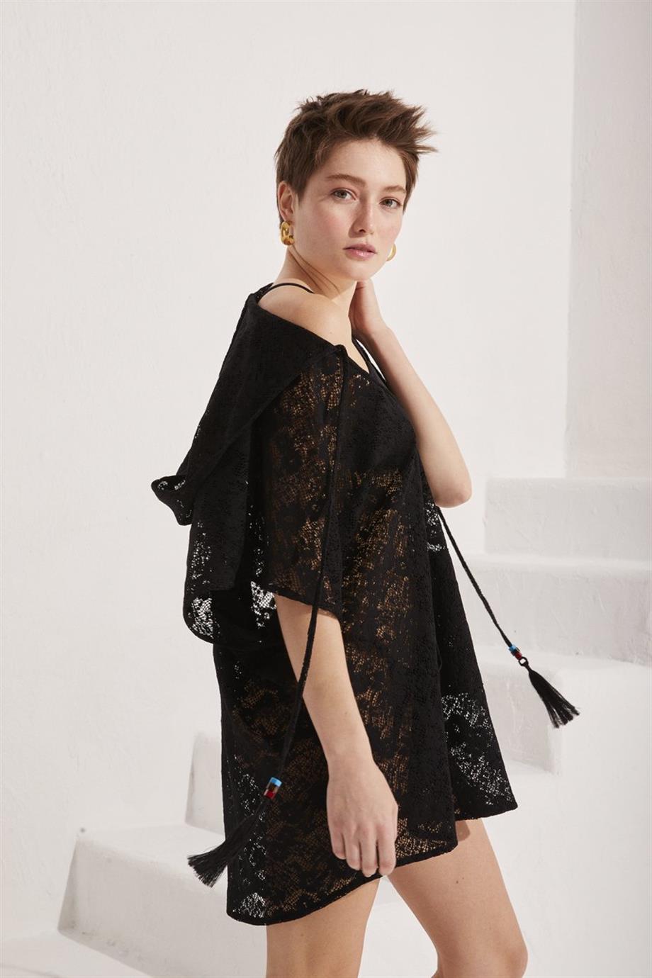 DREAM LACE Caftan Black
