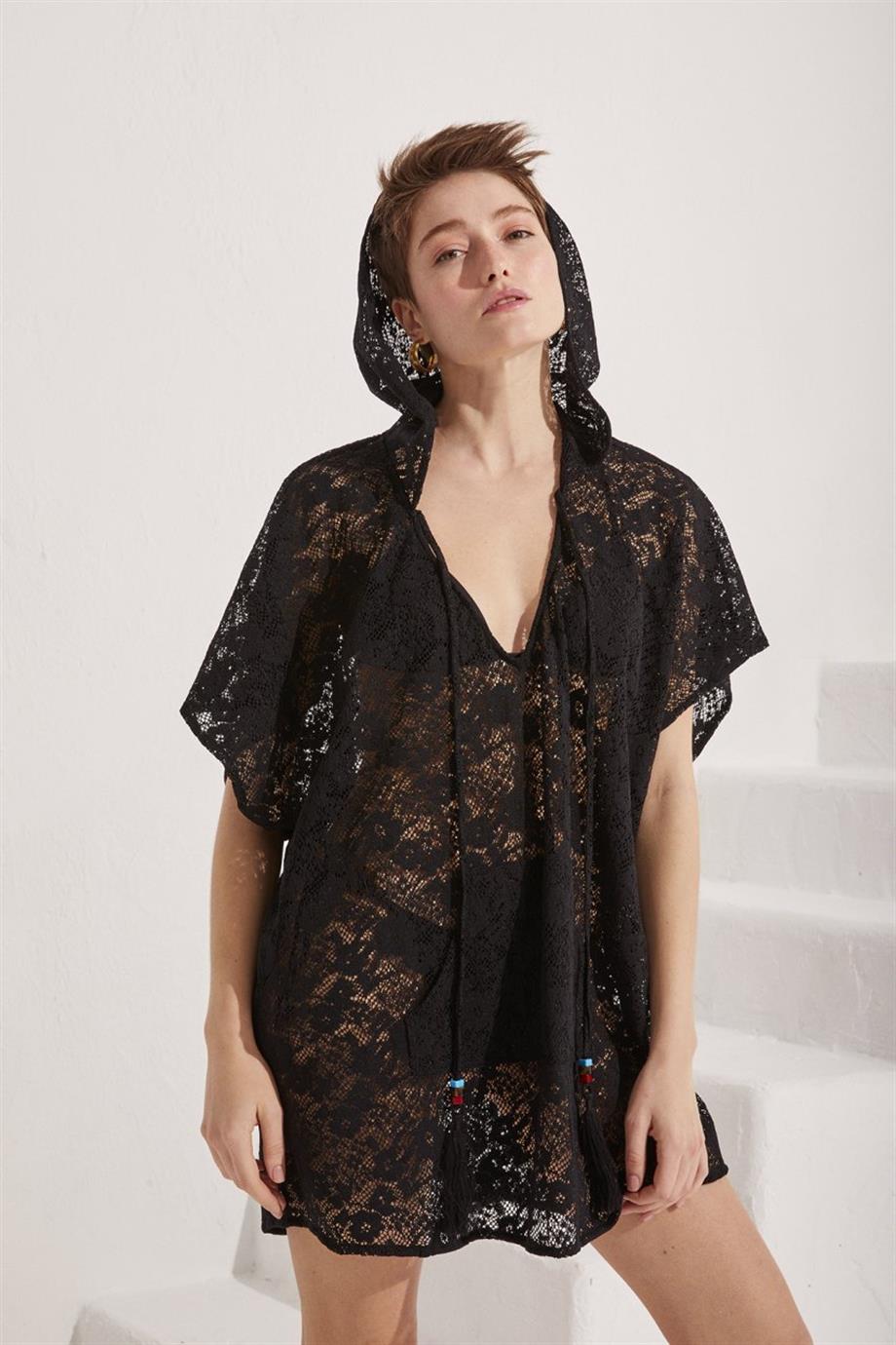 DREAM LACE Caftan Black