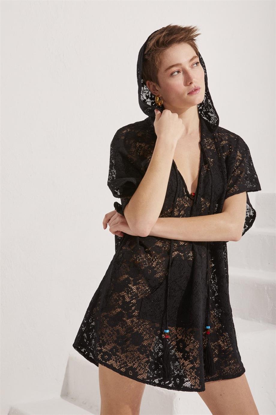 DREAM LACE Caftan Black
