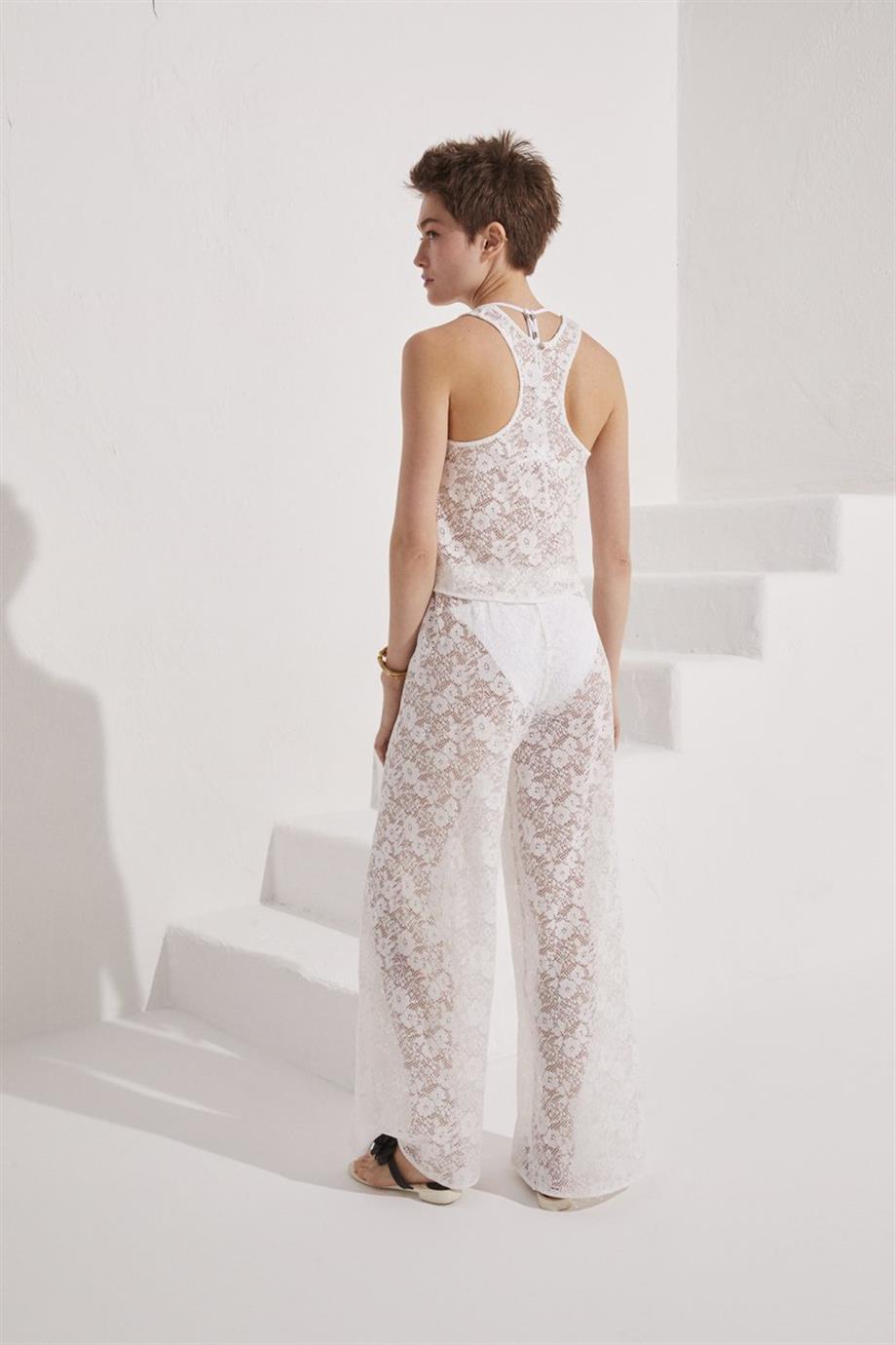 DREAM LACE Pants Off White