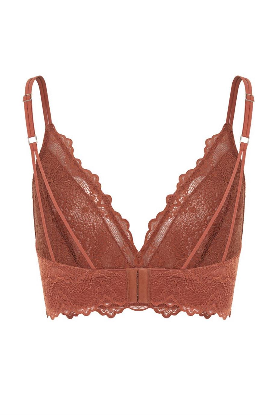 Flame Deep Plunge Bralette Cinnamon