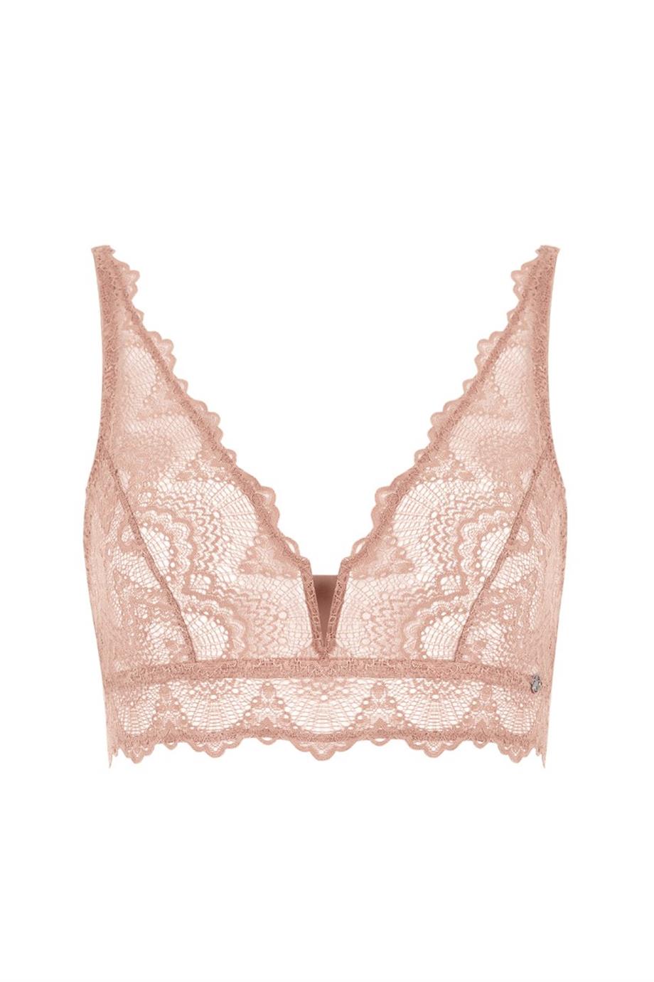 Flame V Detail Bralette Nude Pink