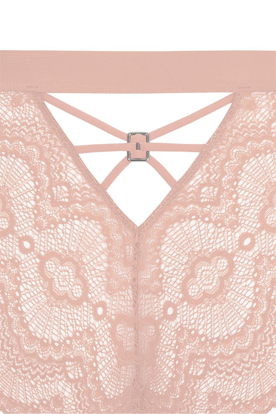 Flame High Rise Briefs Nude Pink