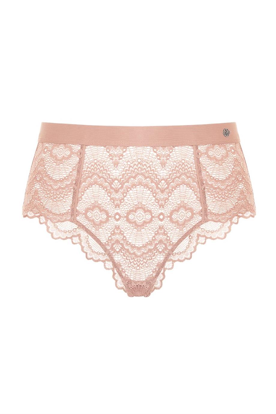 Flame High Rise Briefs Nude Pink