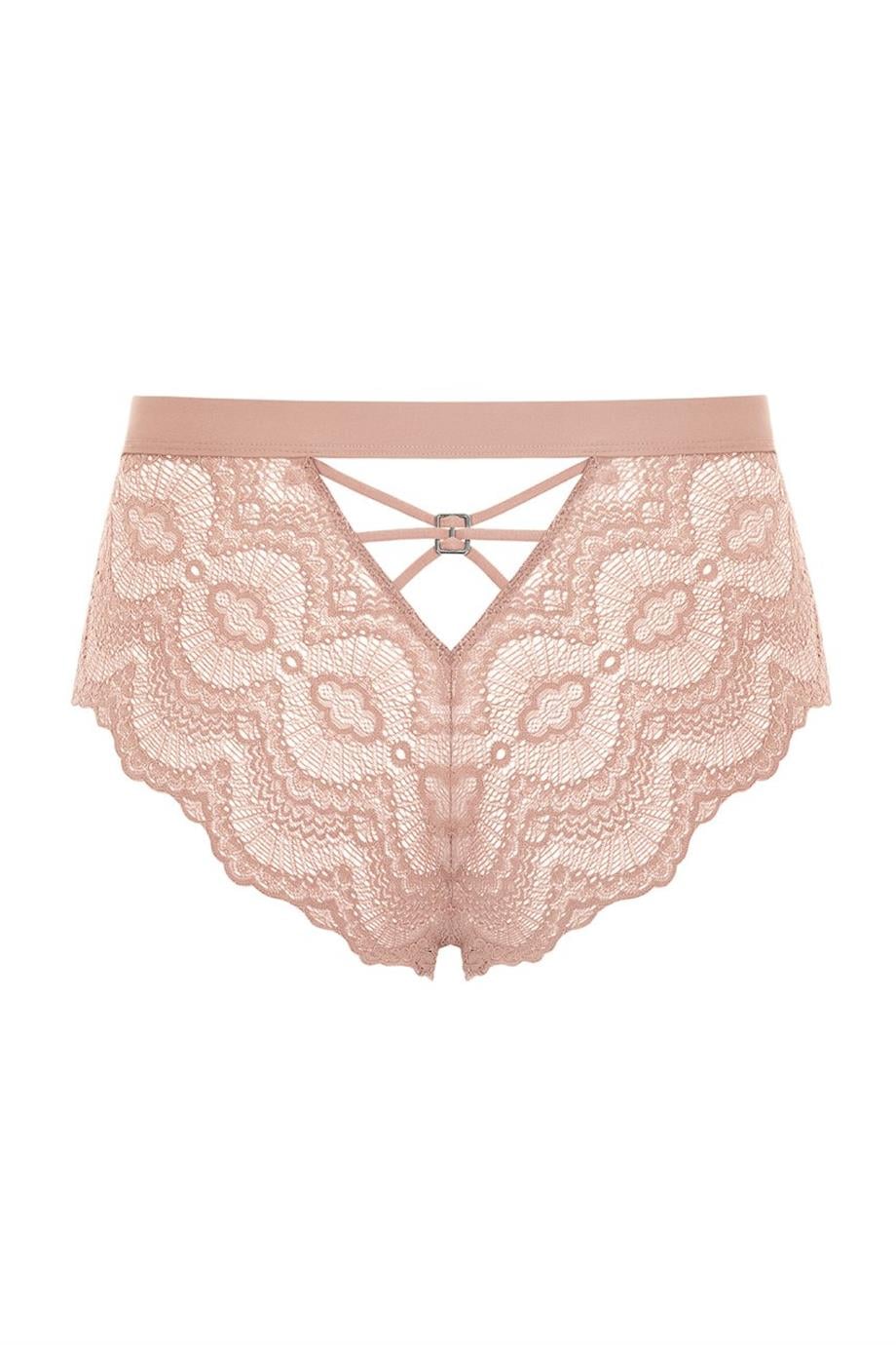 Flame High Rise Briefs Nude Pink