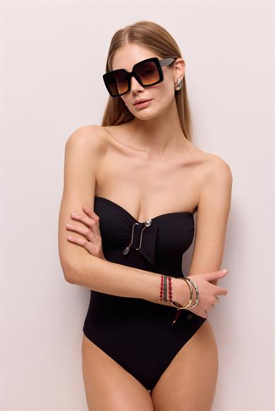 Hematite Strapless Swimsuit