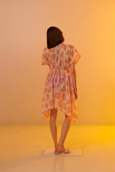 Sophia Dress Orange Printed