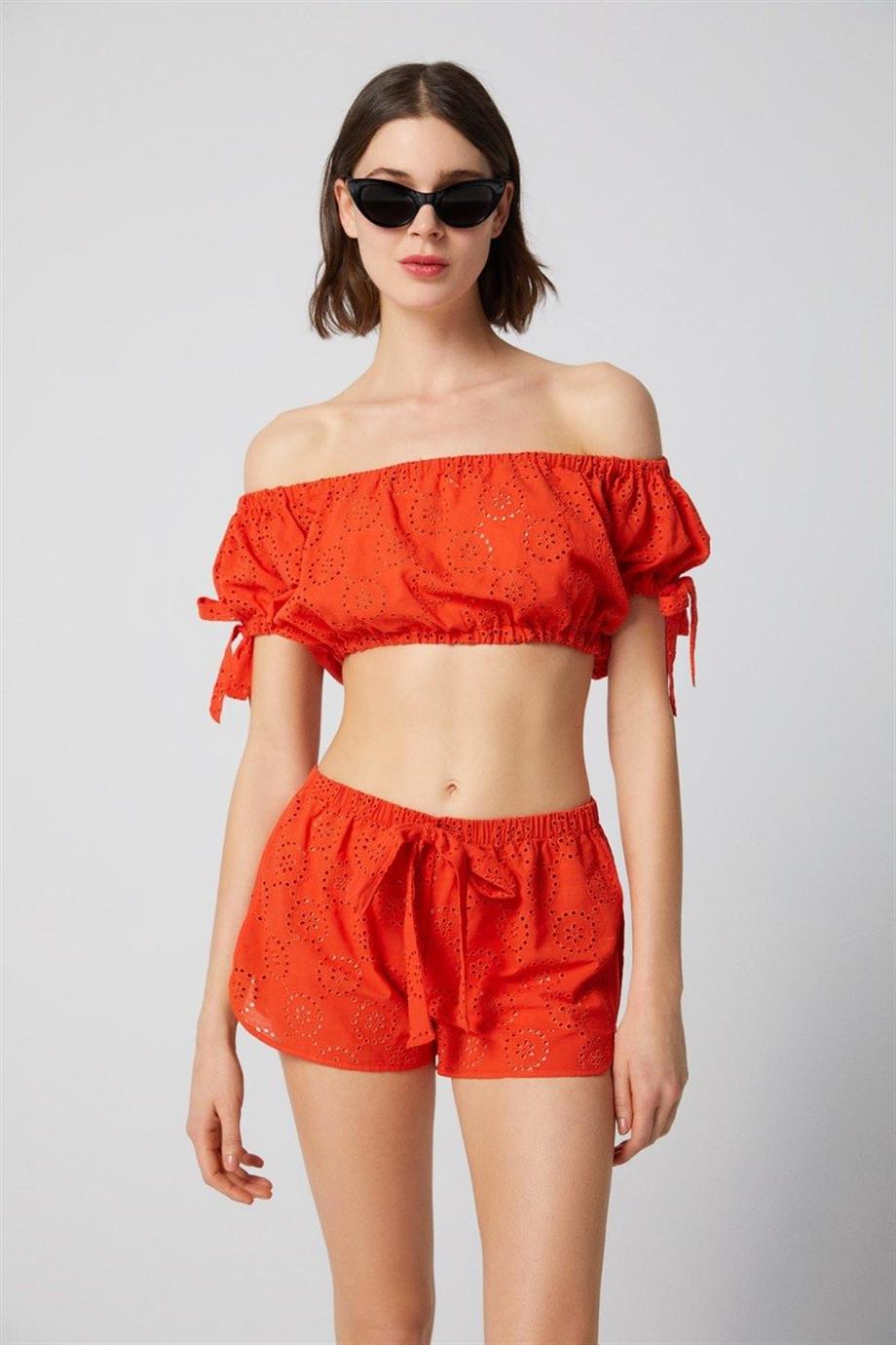 Embroidery Treana Low Shoulder Top