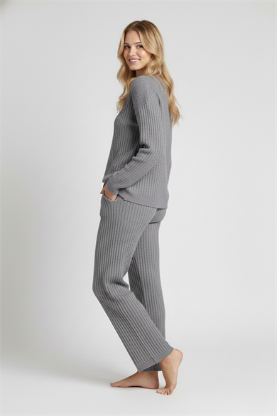 Winter Loungewear Long Sleeve LU T-Shirt Grey