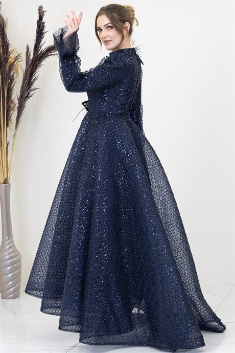 Adel Tesettür Abiye Lacivert