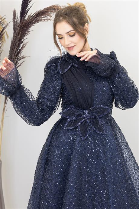 Adel Tesettür Abiye Lacivert