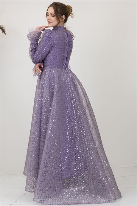 Adel Tesettür Abiye Lila