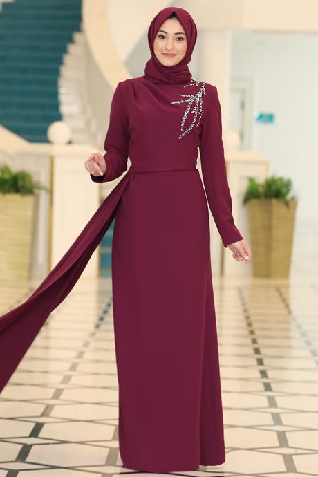 Adel Tesettür Abiye Mürdüm