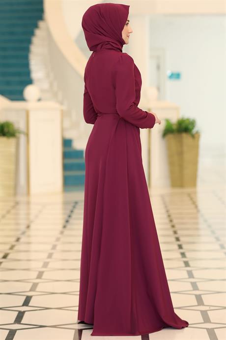 Adel Tesettür Abiye Mürdüm