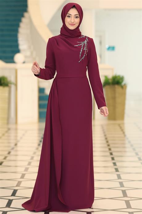 Adel Tesettür Abiye Mürdüm