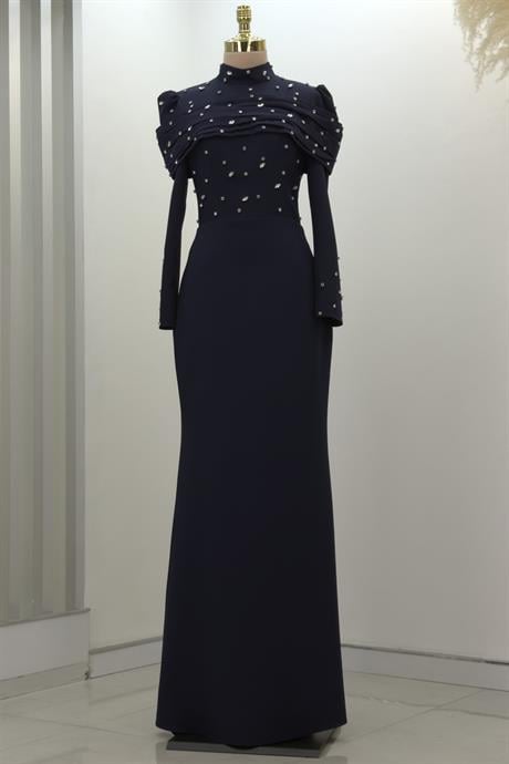 Aden Tesettür Abiye Lacivert