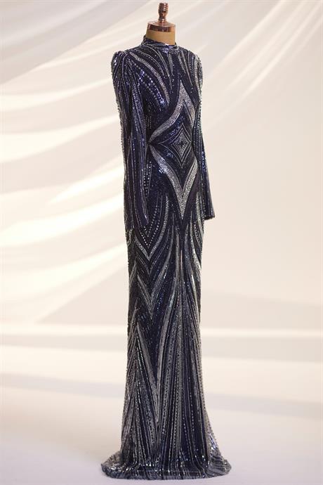 Alanur Tesettür Abiye Lacivert