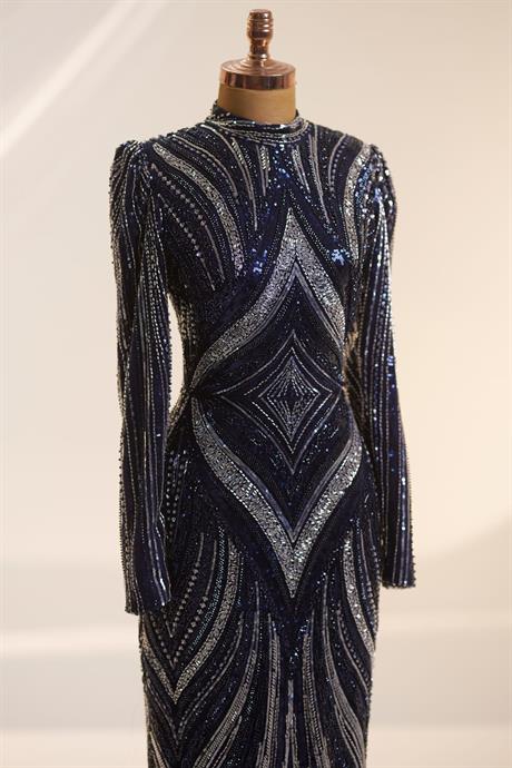 Alanur Tesettür Abiye Lacivert