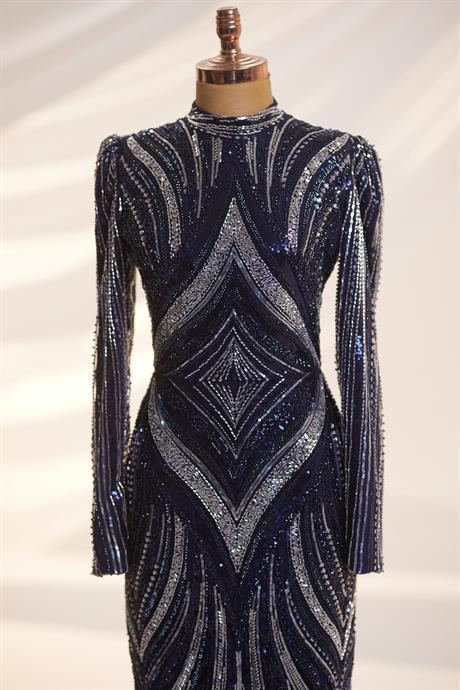 Alanur Tesettür Abiye Lacivert