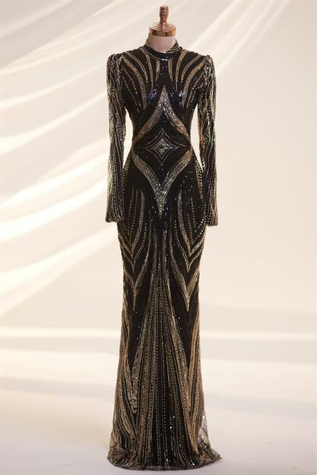 Alanur Tesettür Abiye Siyah