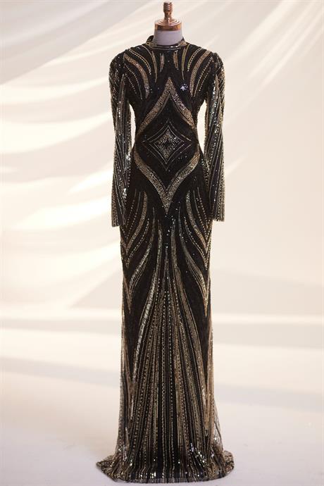 Alanur Tesettür Abiye Siyah