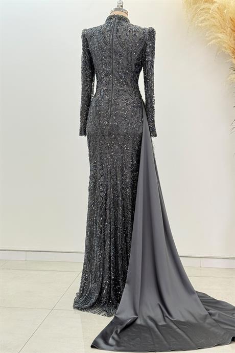 Alessa Tesettür Abiye Antrasit