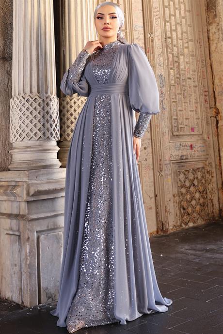 Alya Tesettür Abiye Antrasit