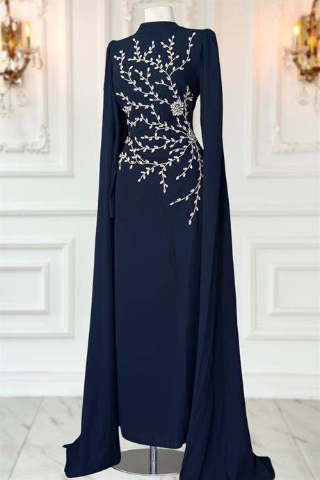 Alya Tesettür Abiye Lacivert