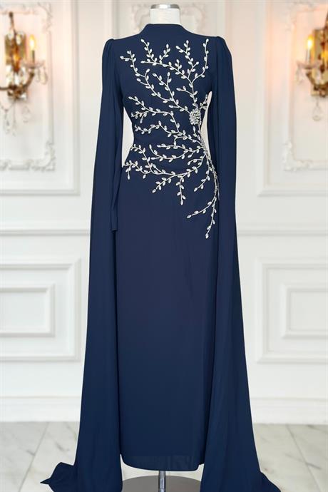 Alya Tesettür Abiye Lacivert