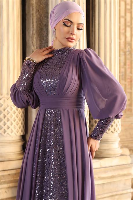 Alya Tesettür Abiye Lavanta