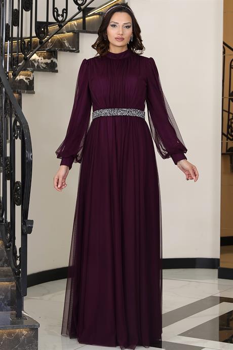 Alya Tesettür Abiye Mürdüm