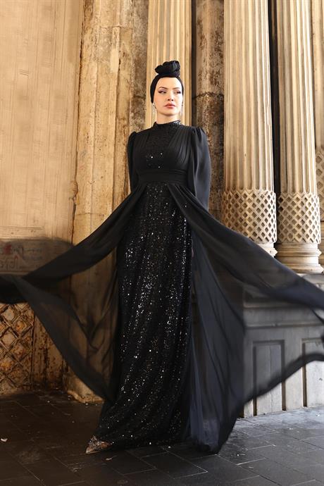 Alya Tesettür Abiye Siyah