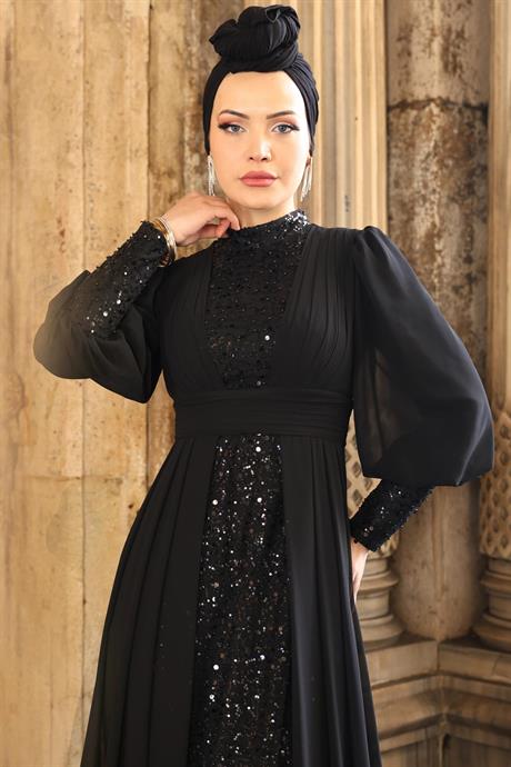 Alya Tesettür Abiye Siyah