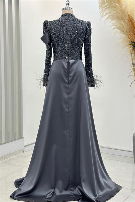 Anabel Tesettür Abiye Antrasit