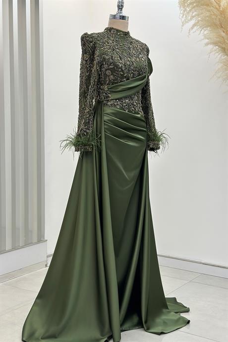 Anabel Tesettür Abiye Haki