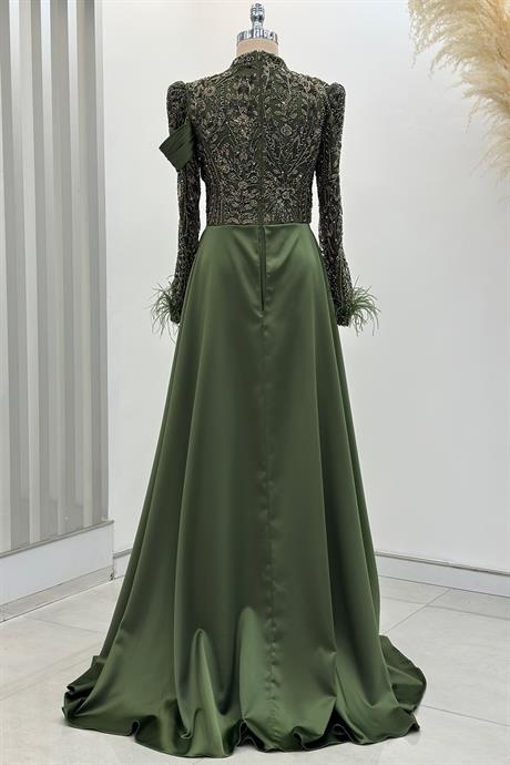 Anabel Tesettür Abiye Haki