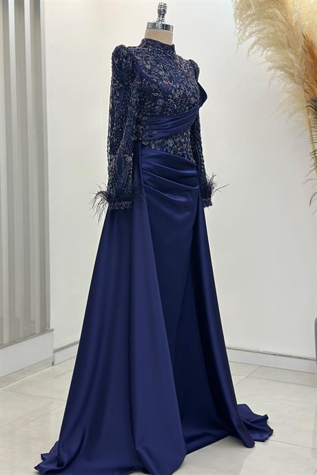 Anabel Tesettür Abiye Lacivert