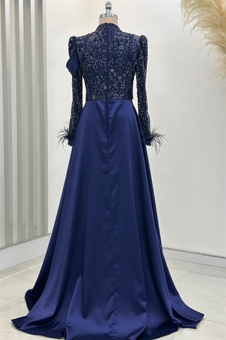 Anabel Tesettür Abiye Lacivert