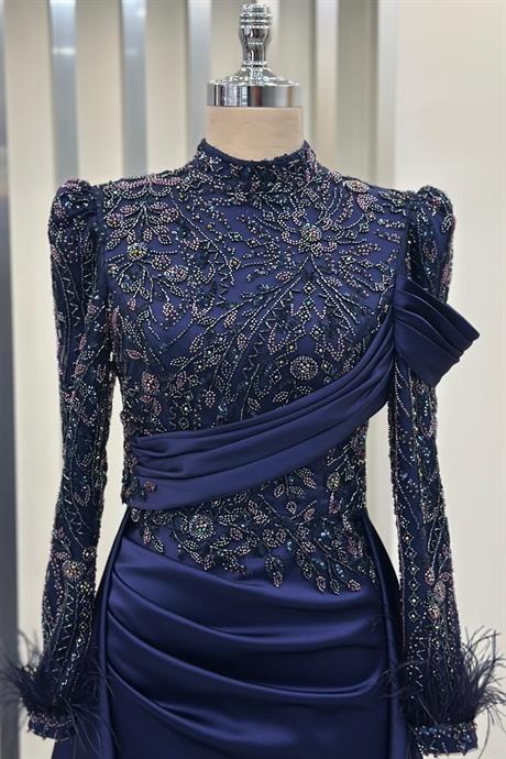 Anabel Tesettür Abiye Lacivert